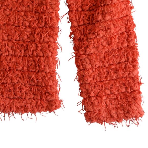 Skye's The Limit Orange Fuzzy Teddy Cowl Neck Oversized Sweater Size XS - Picture 4 of 7